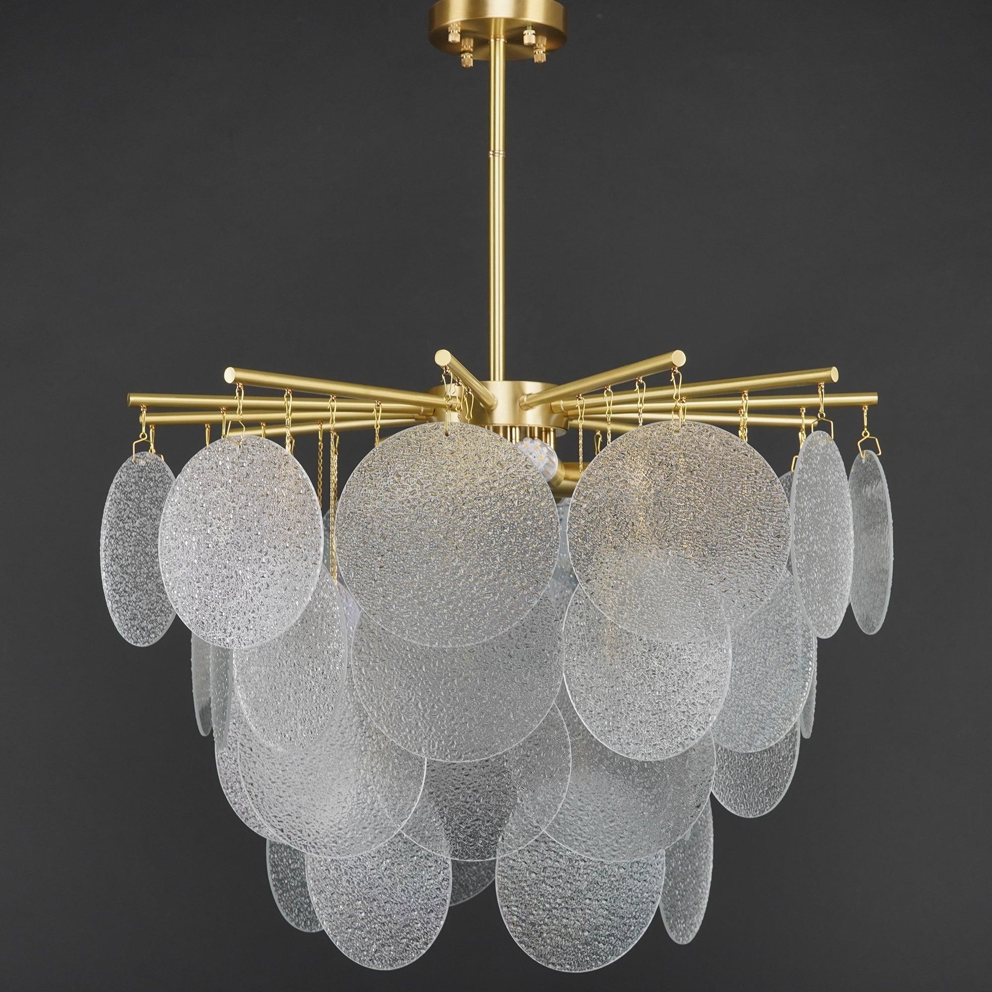 Zorven Chandelier Nimbus Glass Droplets-Neutral Decor