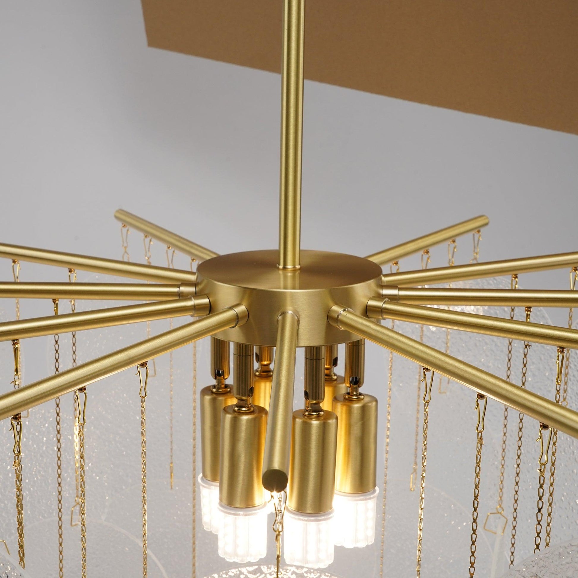 Zorven Chandelier Nimbus Glass Droplets-Neutral Decor