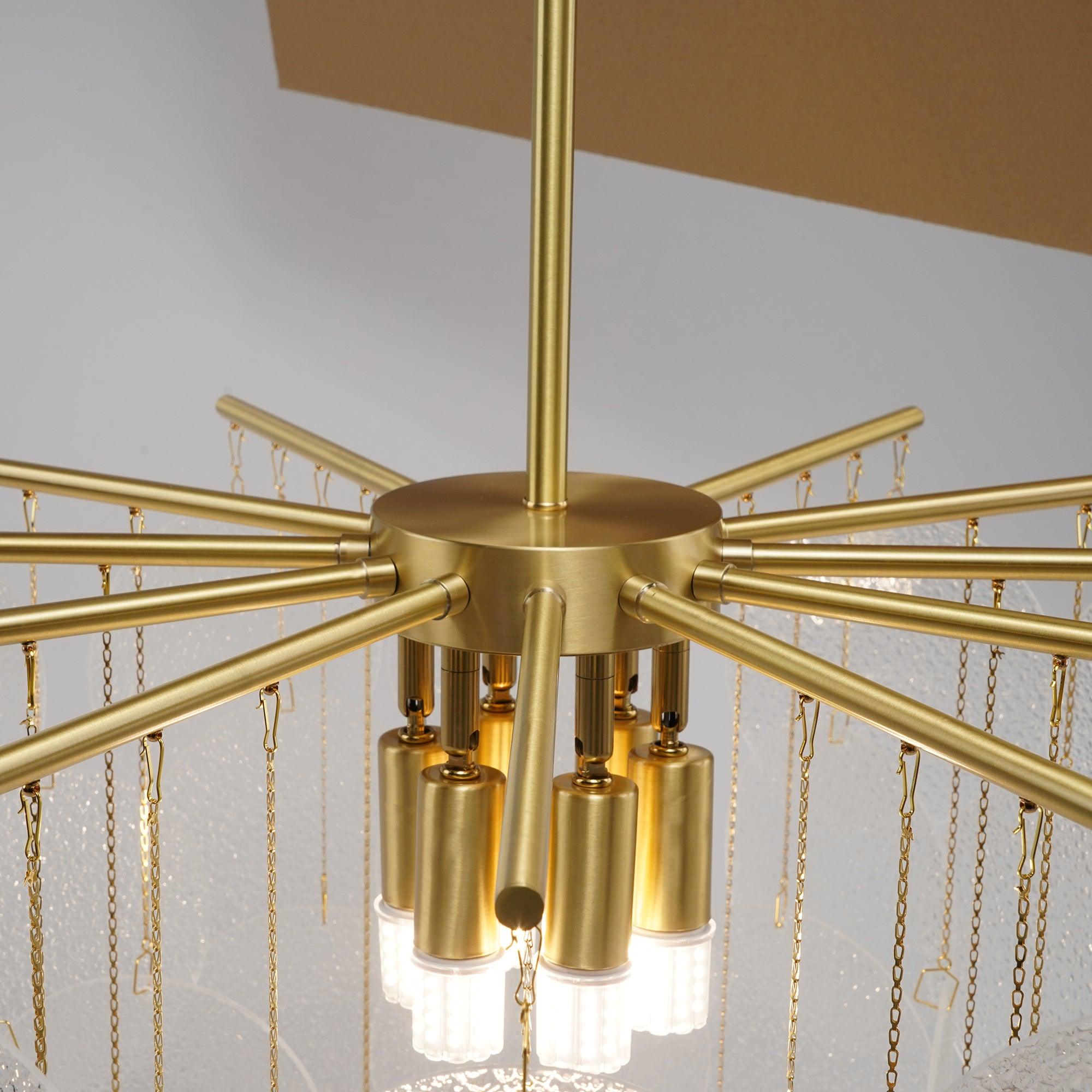 Zorven Chandelier Nimbus Glass Droplets-Neutral Decor
