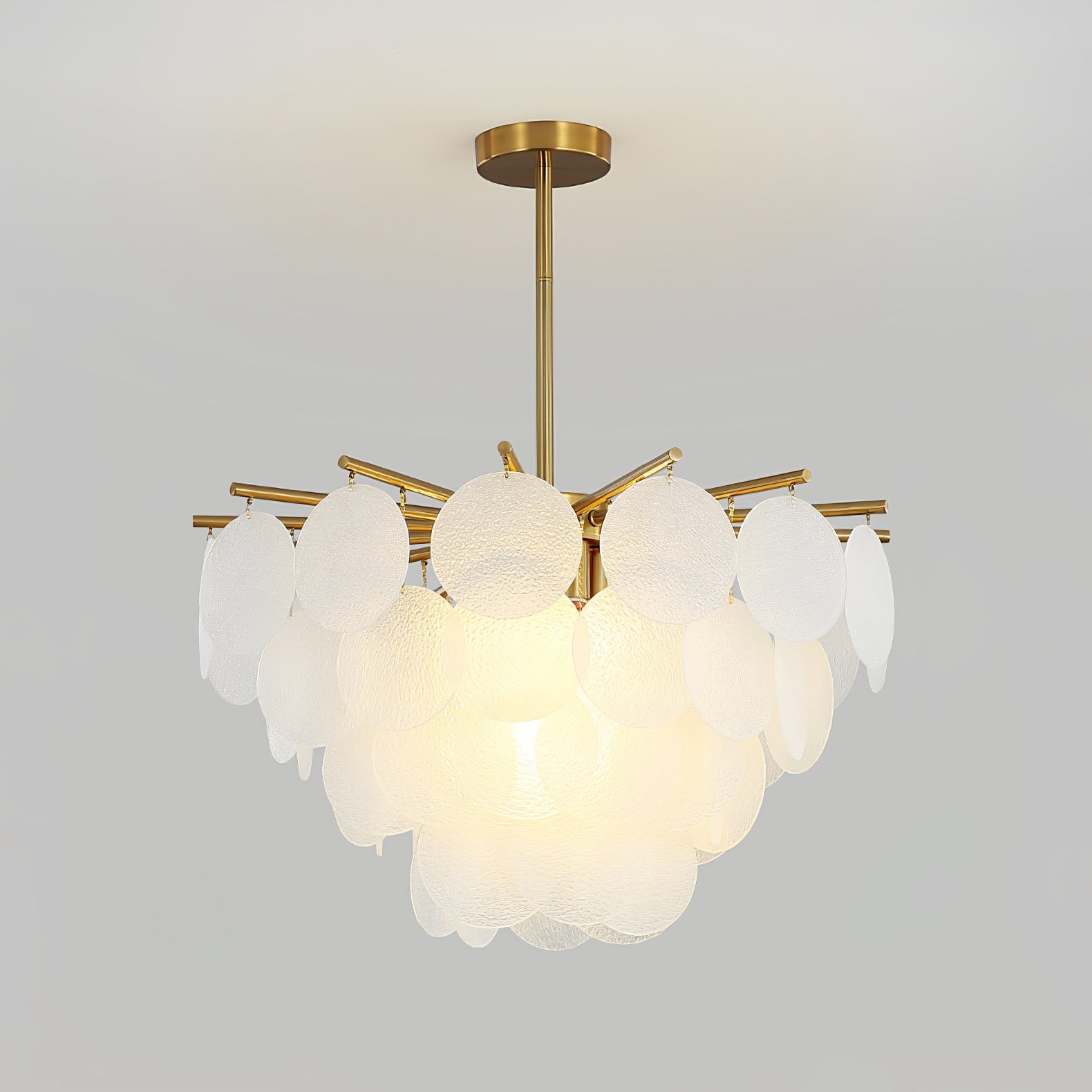 Zorven Chandelier Nimbus Glass Droplets-Neutral Decor