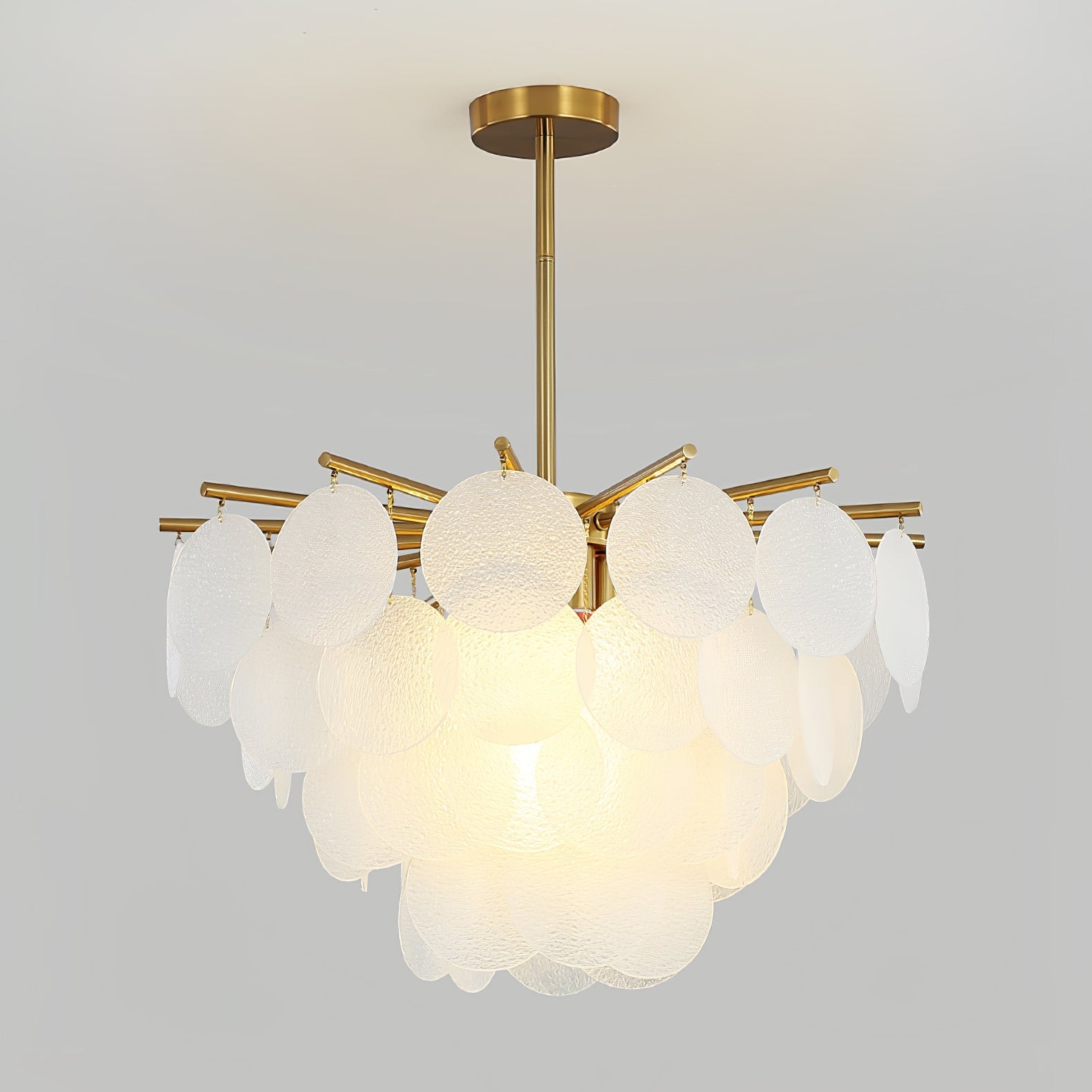 Zorven Chandelier Nimbus Glass Droplets-Neutral Decor