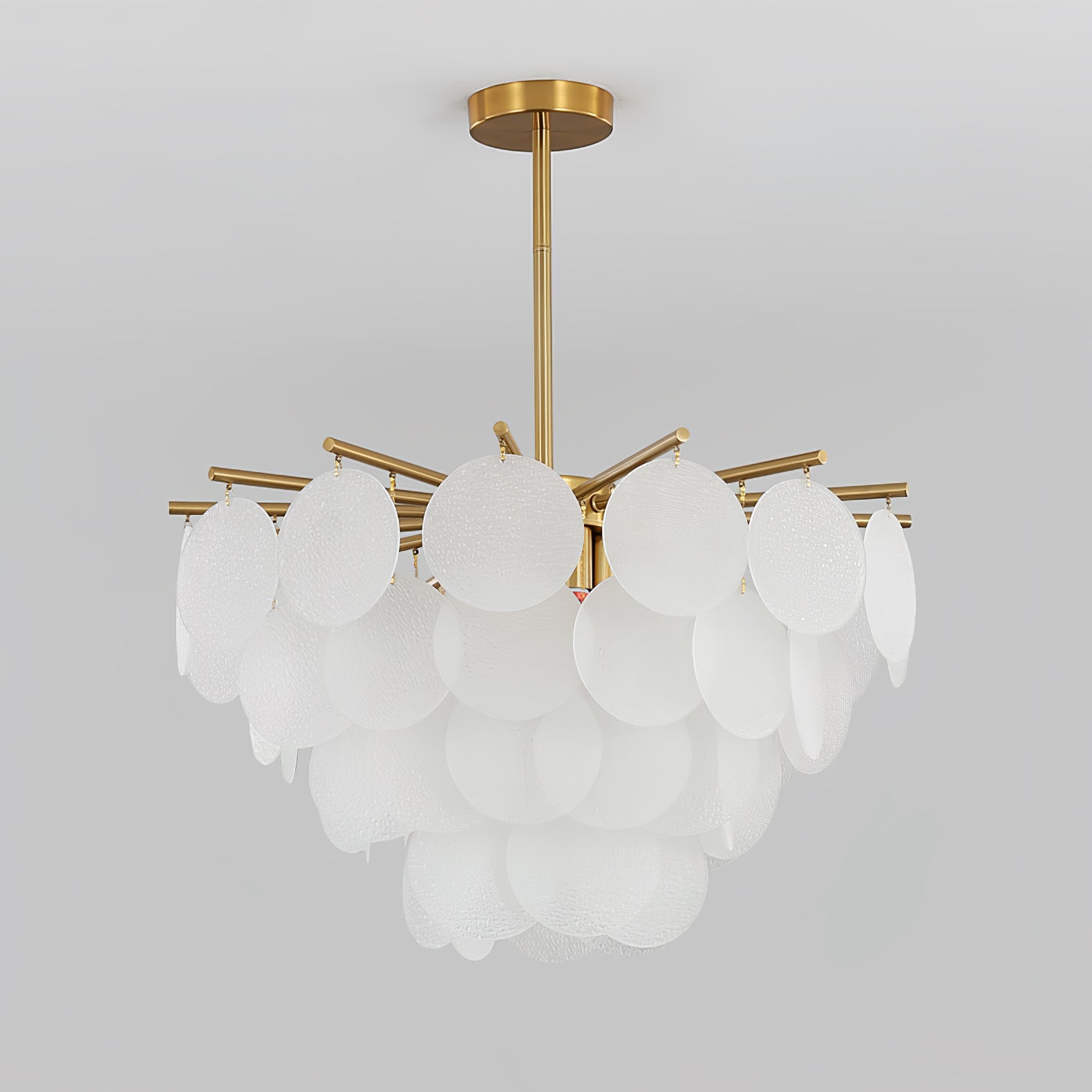 Zorven Chandelier Nimbus Glass Droplets-Neutral Decor