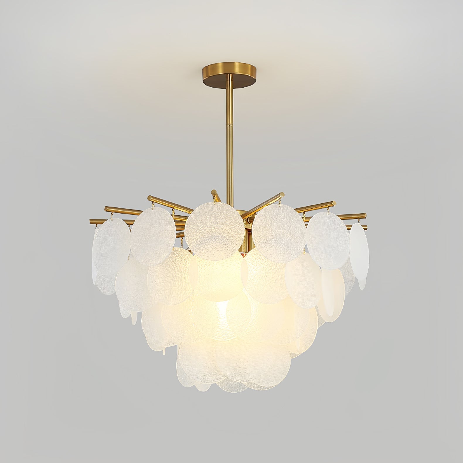 Zorven Chandelier Nimbus Glass Droplets-Neutral Decor