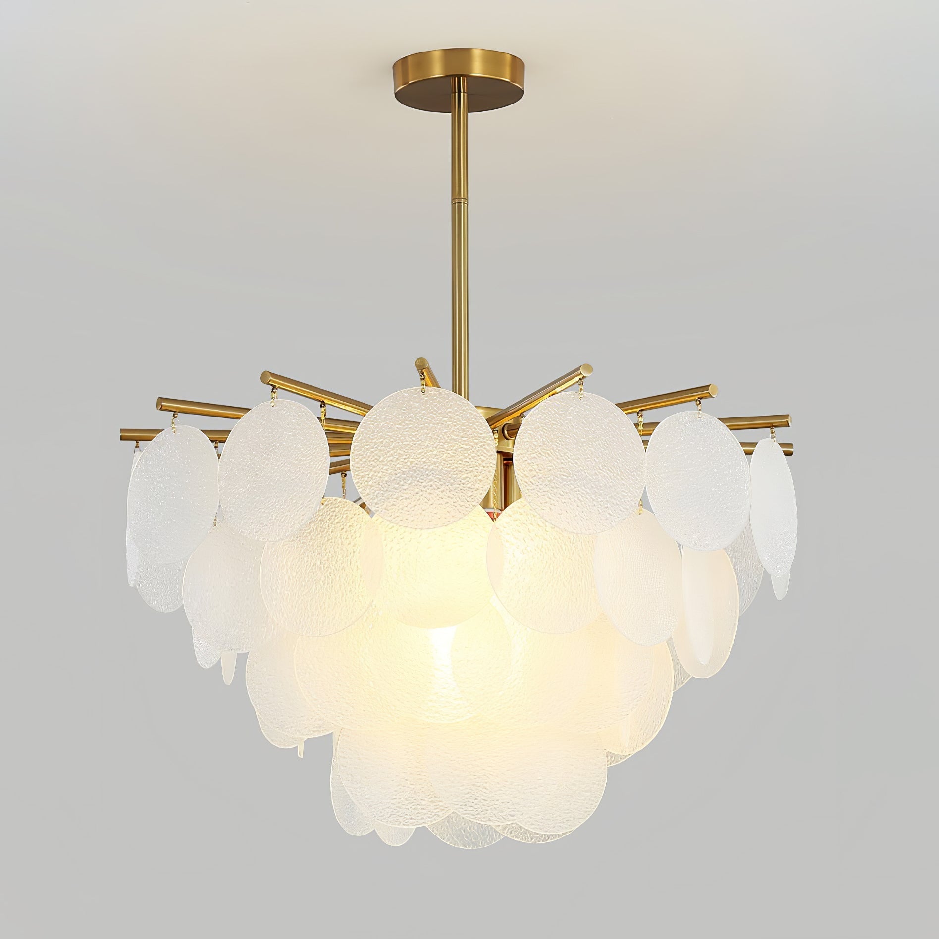 Zorven Chandelier Nimbus Glass Droplets-Neutral Decor