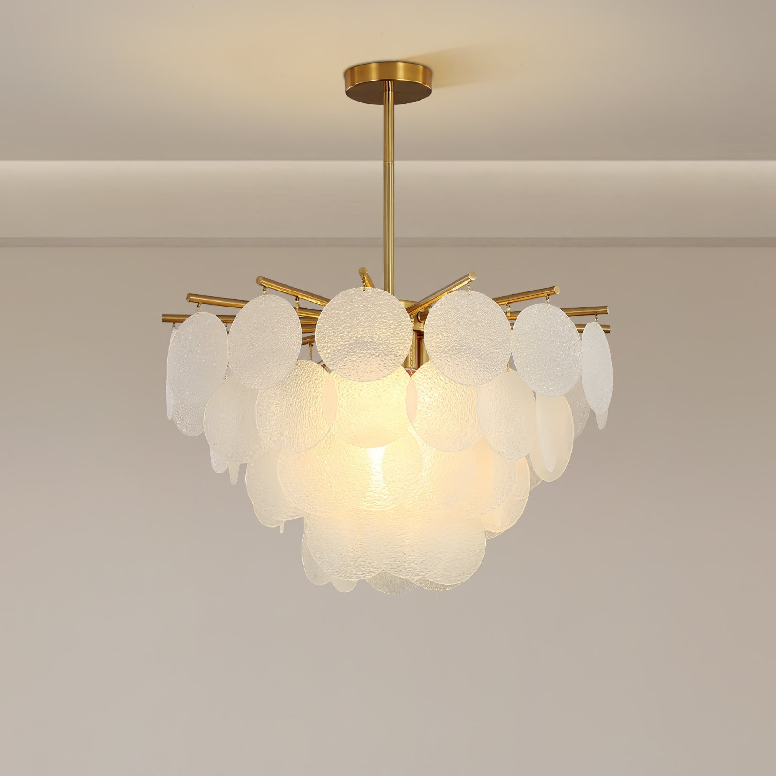 Zorven Chandelier Nimbus Glass Droplets-Neutral Decor