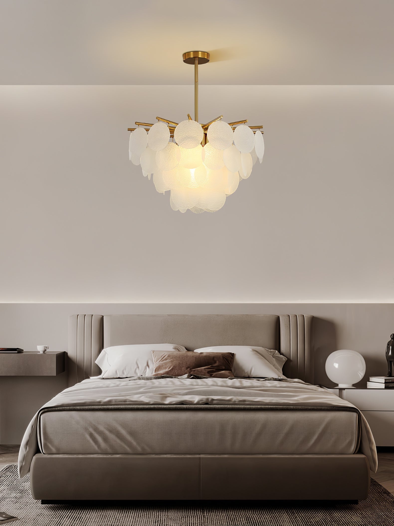 Zorven Chandelier Nimbus Glass Droplets-Neutral Decor