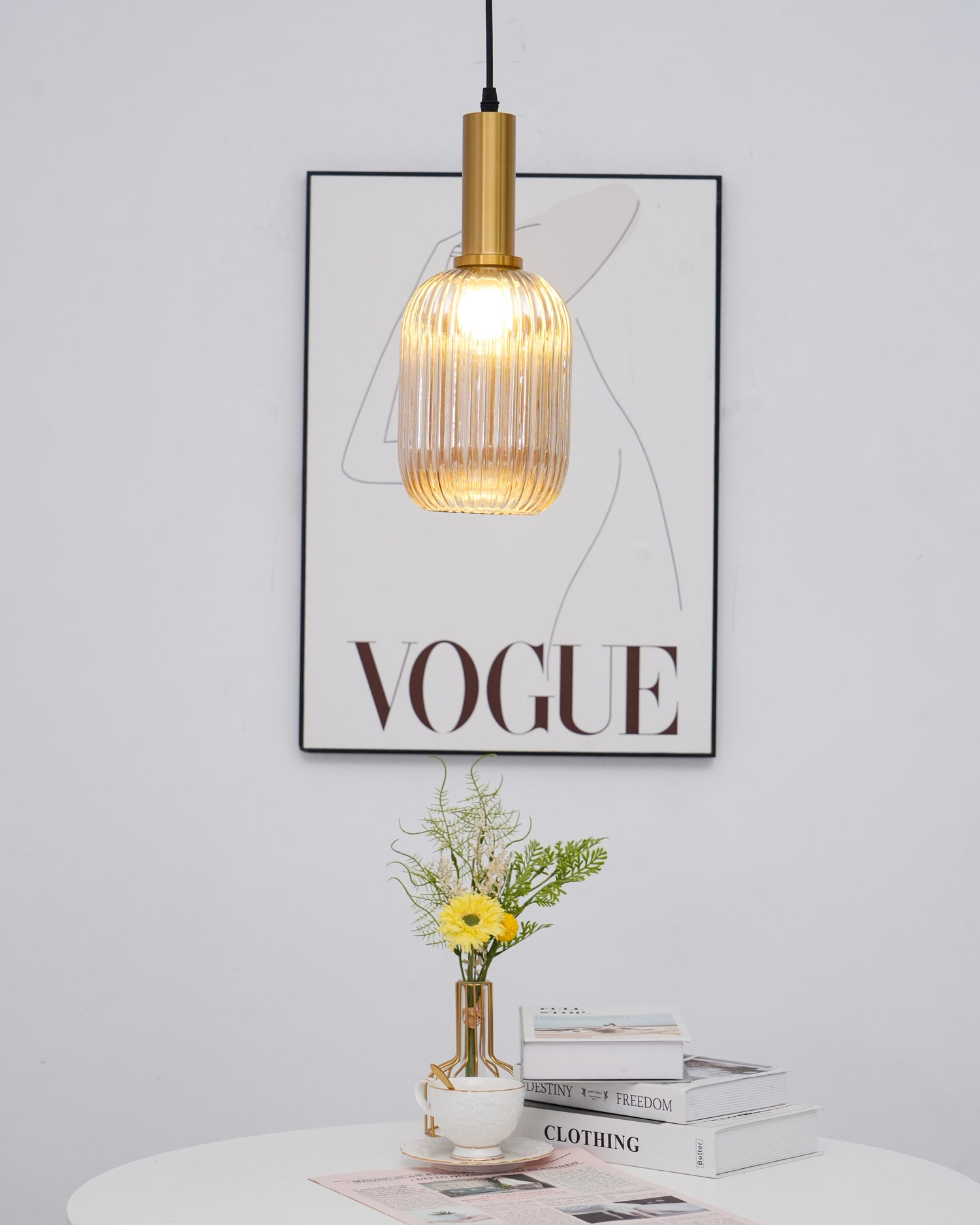 Elara Ribbed Pendant Lamp