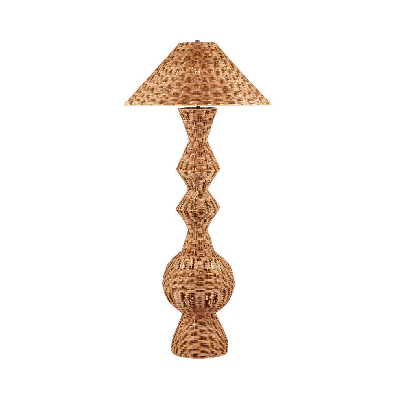 Nirvana Grande Floor Lamp with a natural wicker finish.