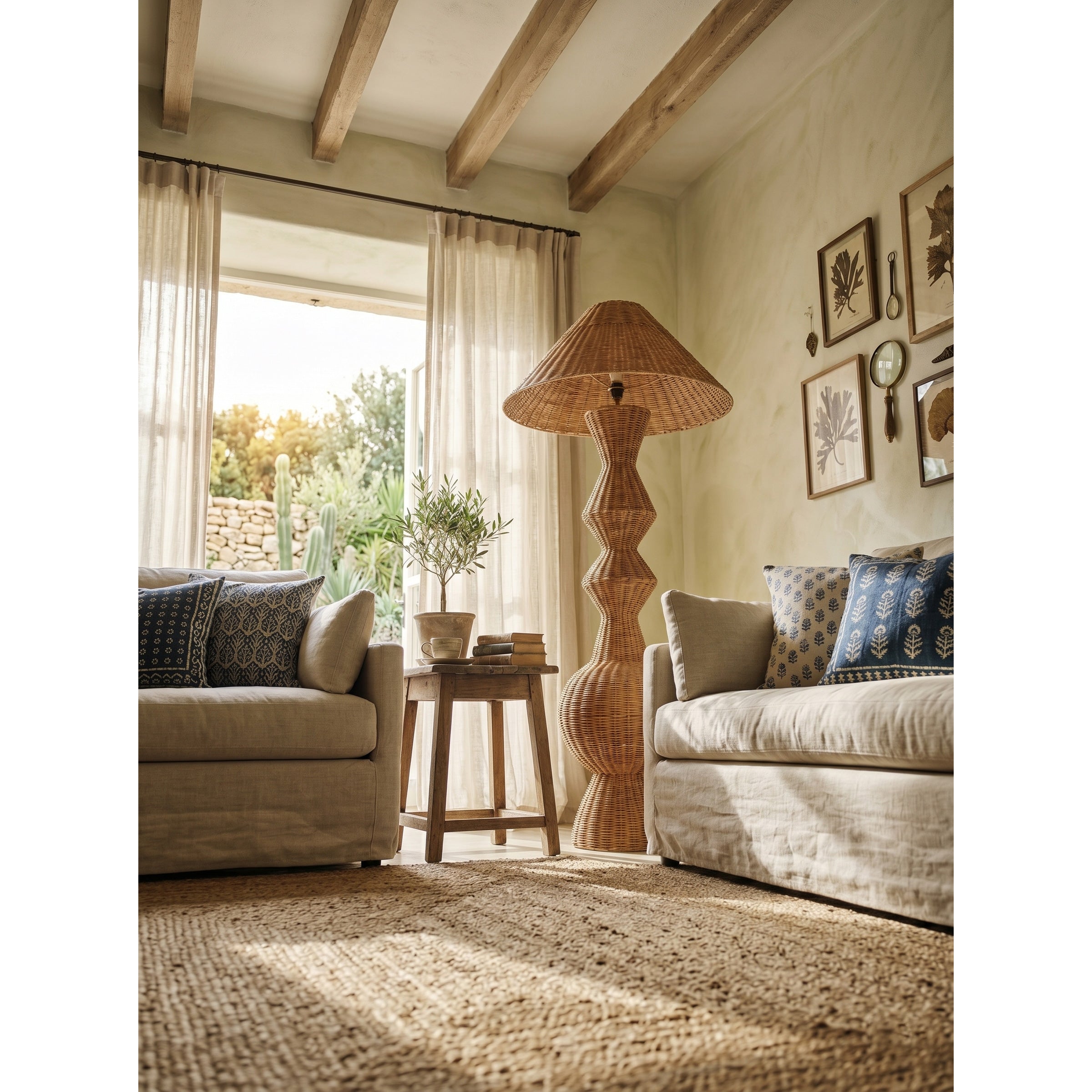 Side profile of the oversized statement floor lamp.