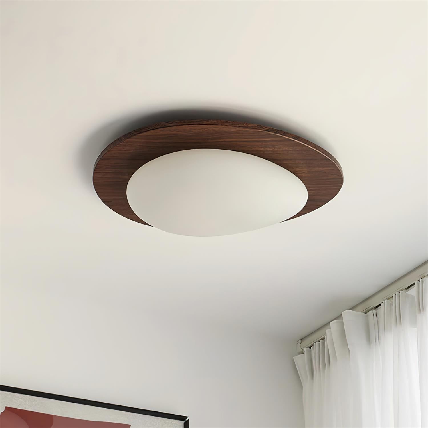 Lumo Ceiling Light Wood and Oval Shade Minimalist Natural-Neutral Decor