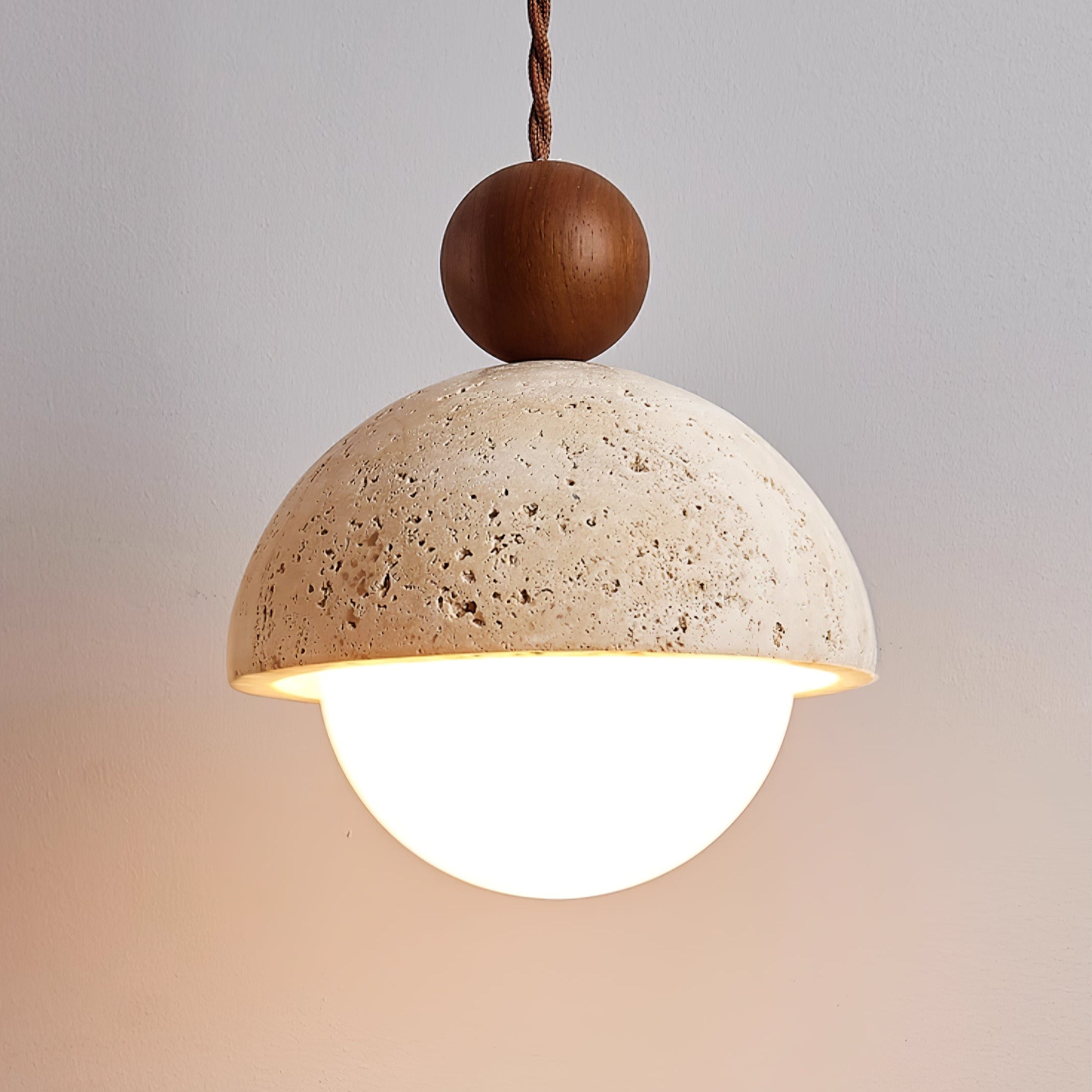 Bexn Travertine Pendant Light-Neutral Decor