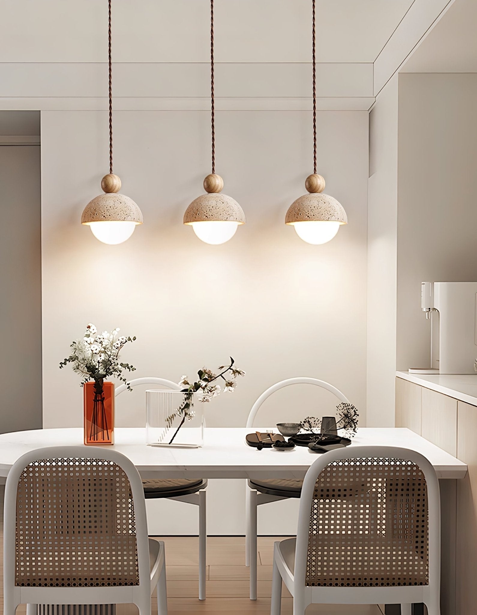 Bexn Travertine Pendant Light-Neutral Decor