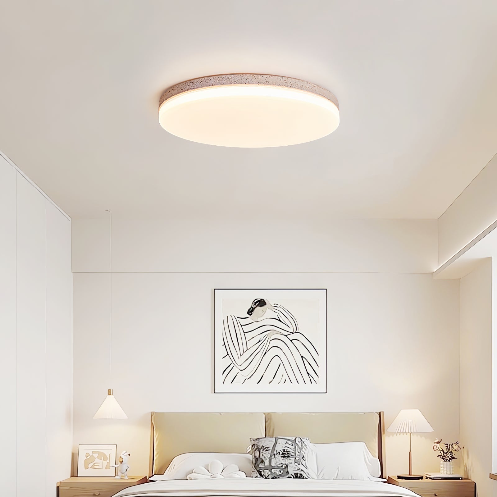 Orla Travertine Ceiling Light-Neutral Decor