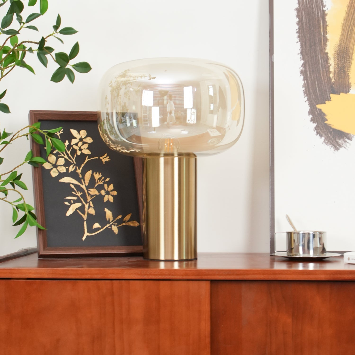 Teloz Glass Industrial Table Lamp-Neutral Decor