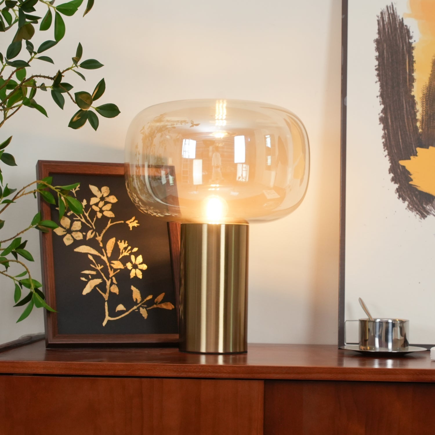 Teloz Glass Industrial Table Lamp-Neutral Decor