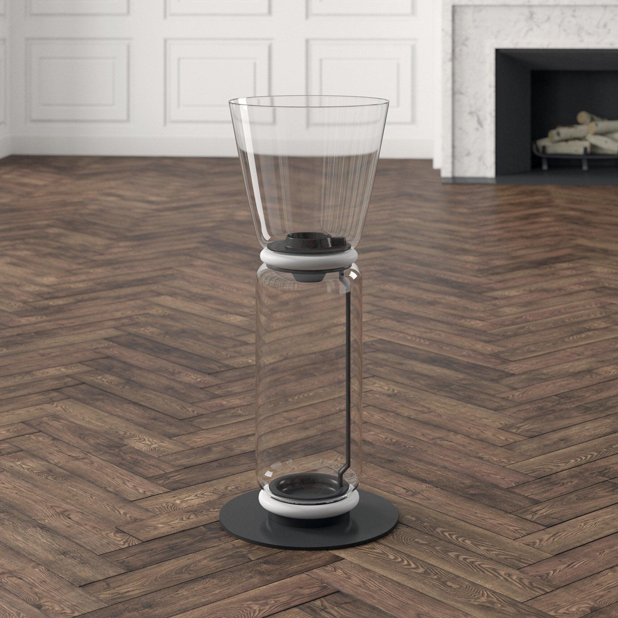 Cyrilys Floor Lamp Bamboo Glass-Neutral Decor
