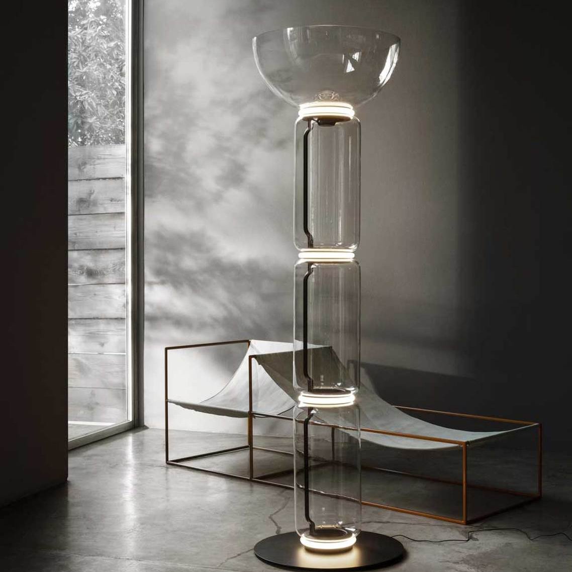 Cyrilys Floor Lamp Bamboo Glass-Neutral Decor