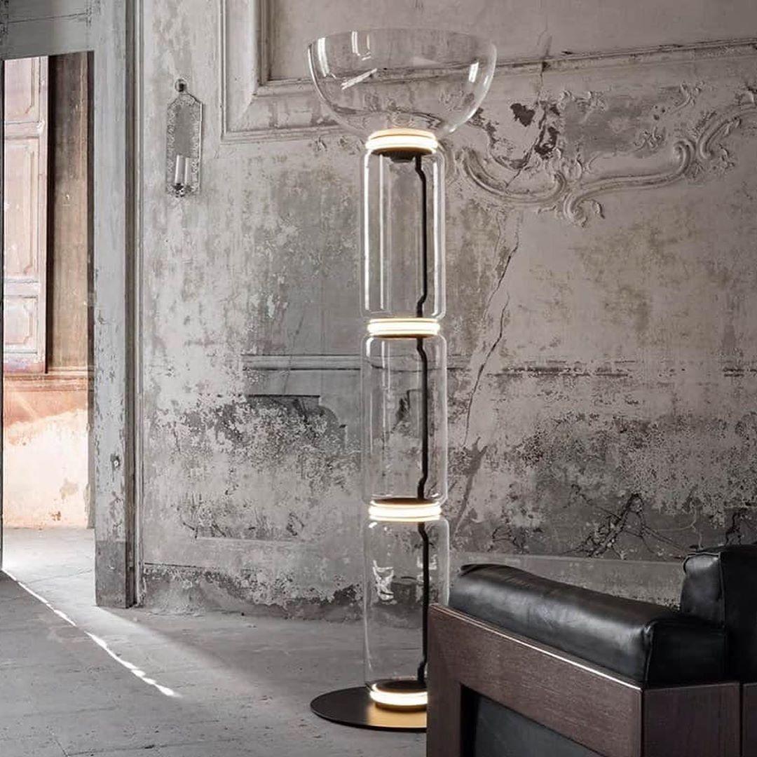 Cyrilys Floor Lamp Bamboo Glass-Neutral Decor
