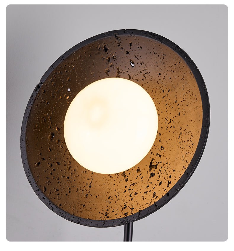 Fawn Sunflower Modern Black Travertine Wall Lamp-Neutral Decor