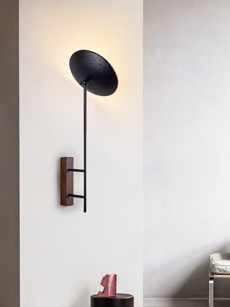 Fawn Sunflower Modern Black Travertine Wall Lamp-Neutral Decor