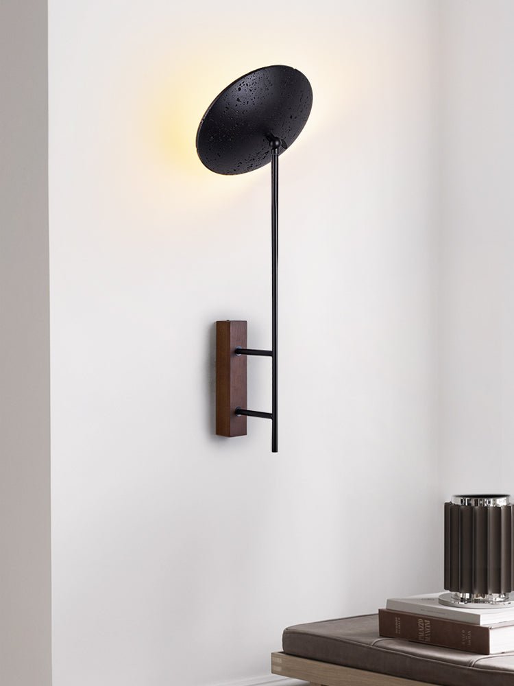 Fawn Sunflower Modern Black Travertine Wall Lamp-Neutral Decor