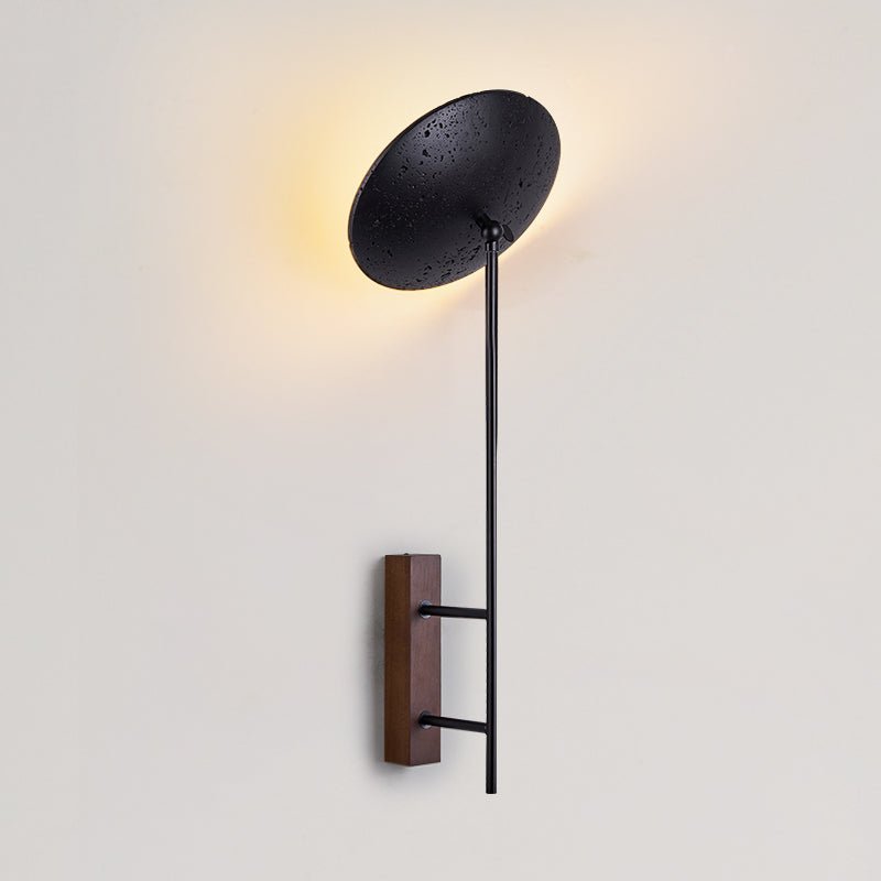 Fawn Sunflower Modern Black Travertine Wall Lamp-Neutral Decor
