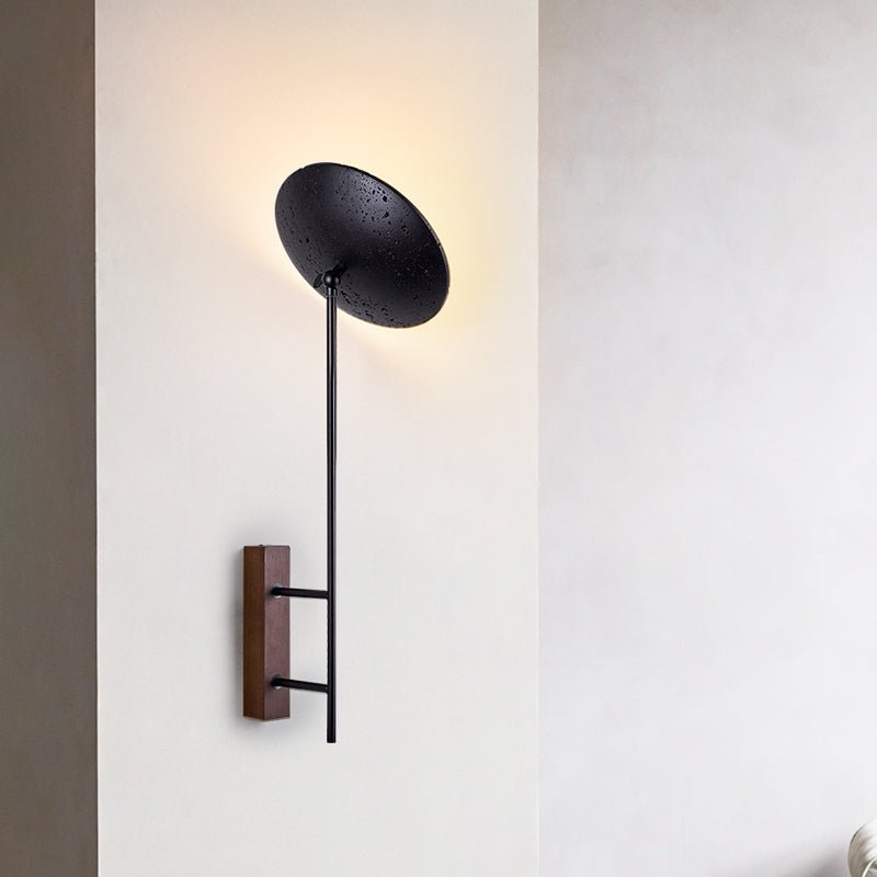 Fawn Sunflower Modern Black Travertine Wall Lamp-Neutral Decor