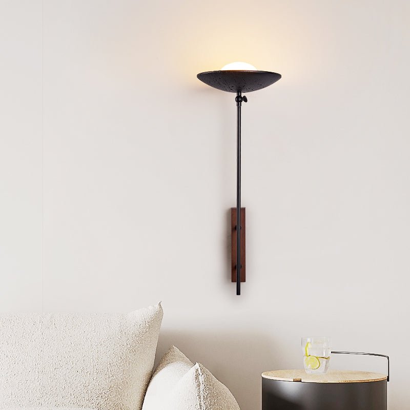 Fawn Sunflower Modern Black Travertine Wall Lamp-Neutral Decor