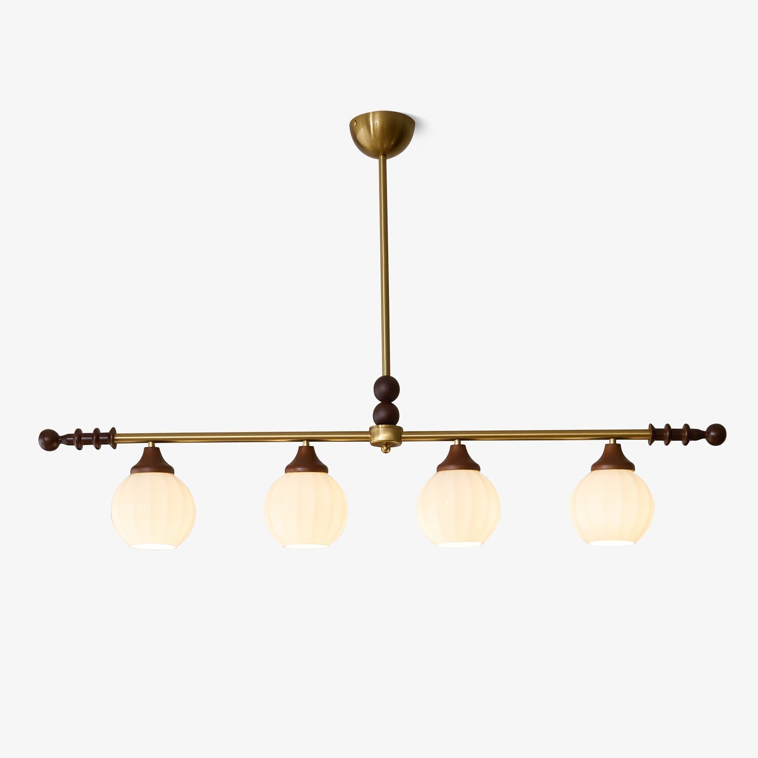 Codoriel Traditional Balance Island Wood Glass Pendant Lamp-Neutral Decor