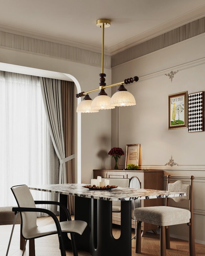 Codoriel Traditional Balance Island Wood Glass Pendant Lamp-Neutral Decor