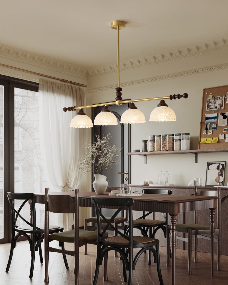 Codoriel Traditional Balance Island Wood Glass Pendant Lamp-Neutral Decor
