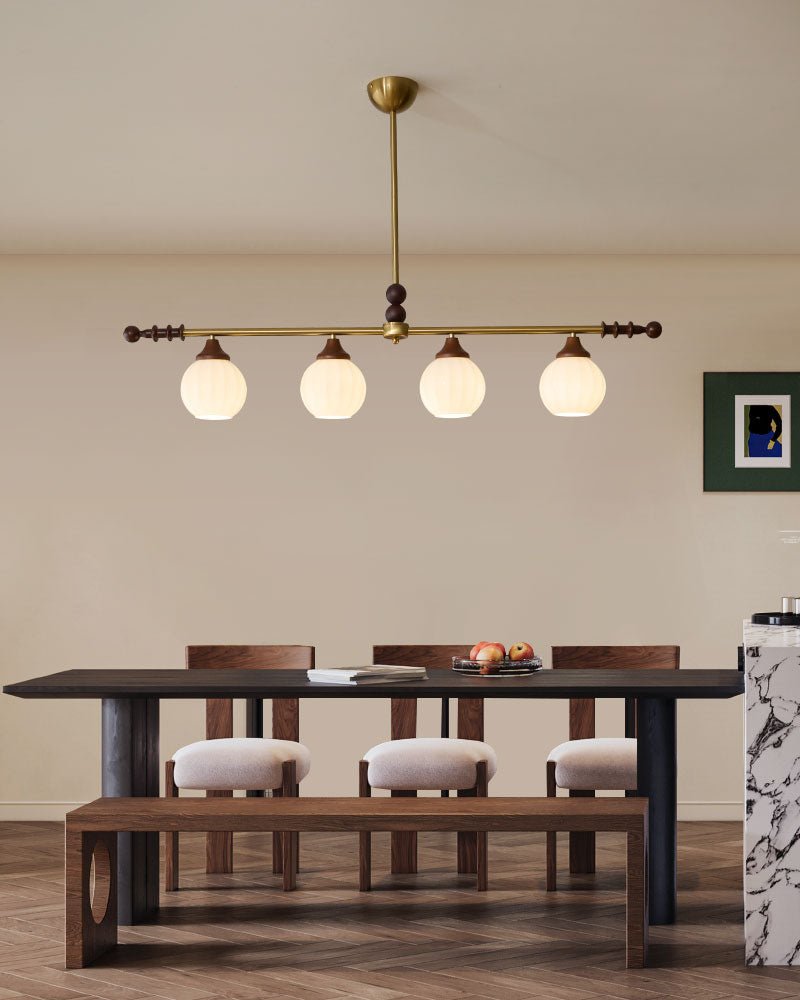 Codoriel Traditional Balance Island Wood Glass Pendant Lamp-Neutral Decor