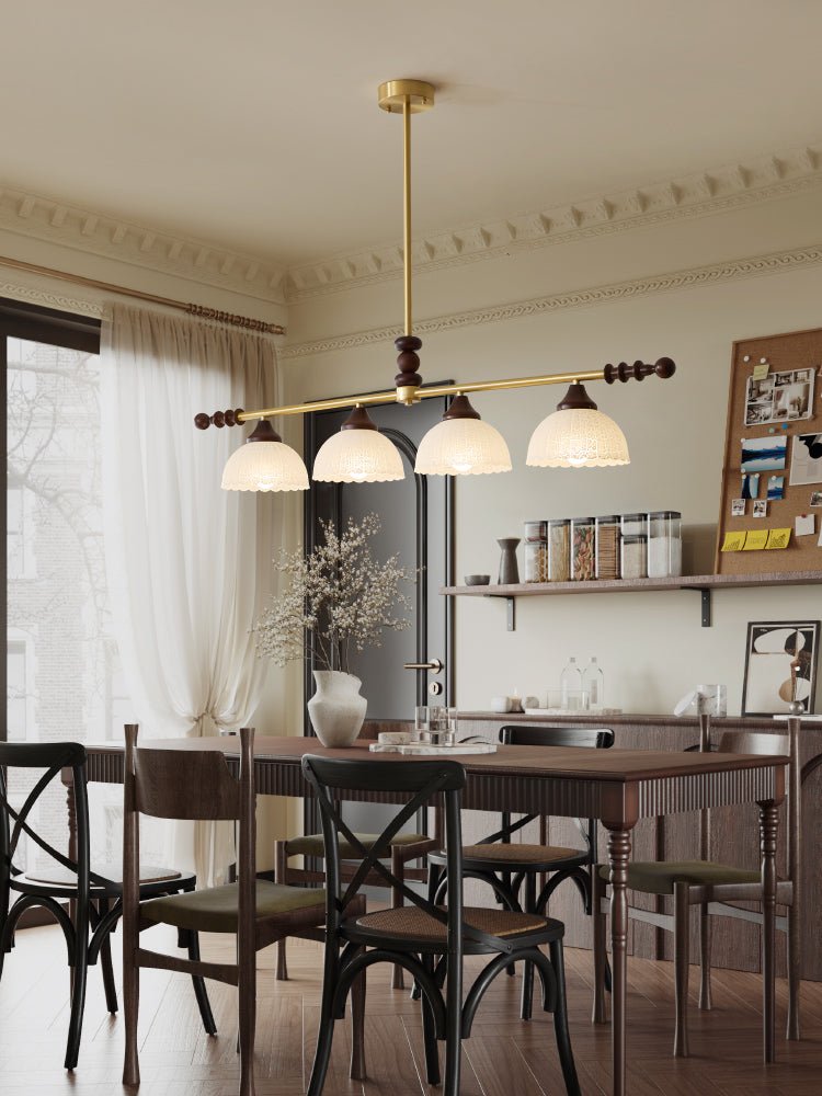 Codoriel Traditional Balance Island Wood Glass Pendant Lamp-Neutral Decor