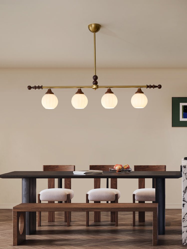 Codoriel Traditional Balance Island Wood Glass Pendant Lamp-Neutral Decor