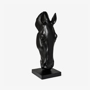 Noir Equine Head Sculpture-Neutral Decor