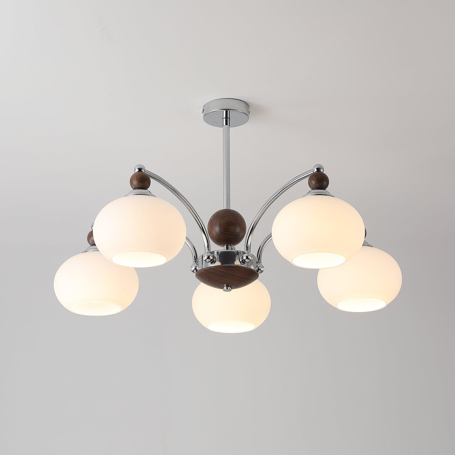 Molvin Chandelier Globe Arm Contemporary-Neutral Decor