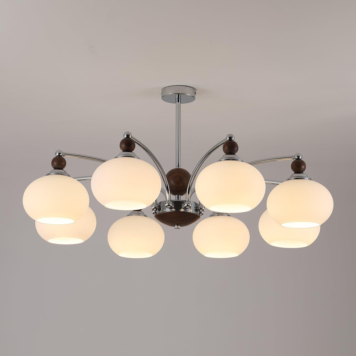 Molvin Chandelier Globe Arm Contemporary-Neutral Decor
