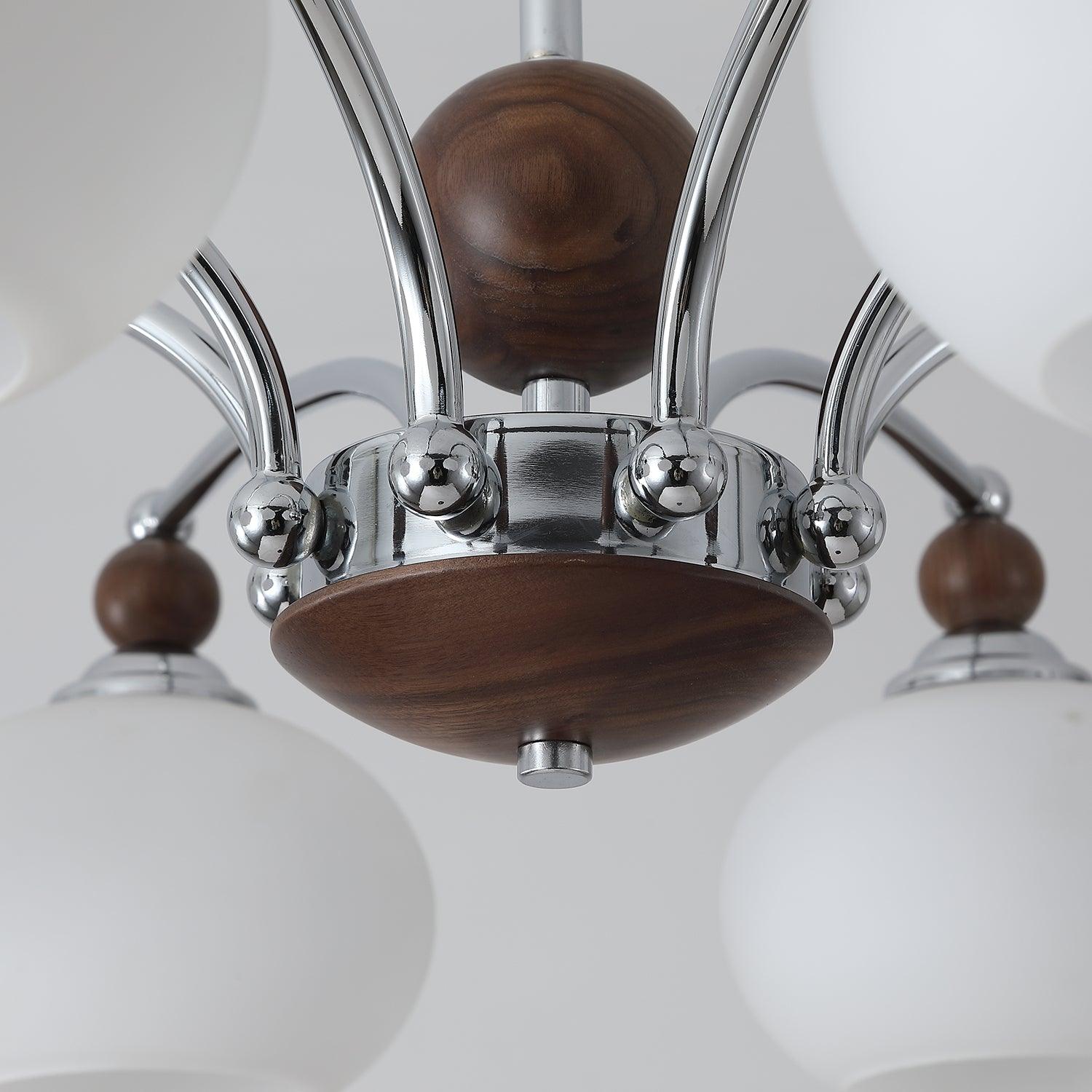 Molvin Chandelier Globe Arm Contemporary-Neutral Decor