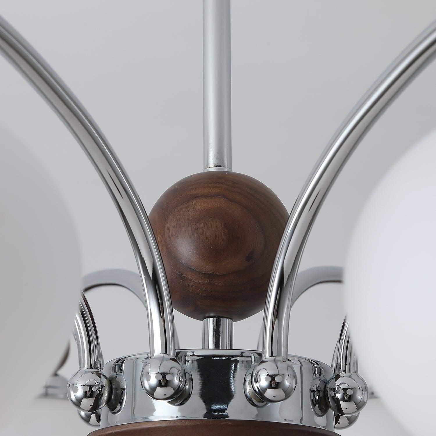 Molvin Chandelier Globe Arm Contemporary-Neutral Decor