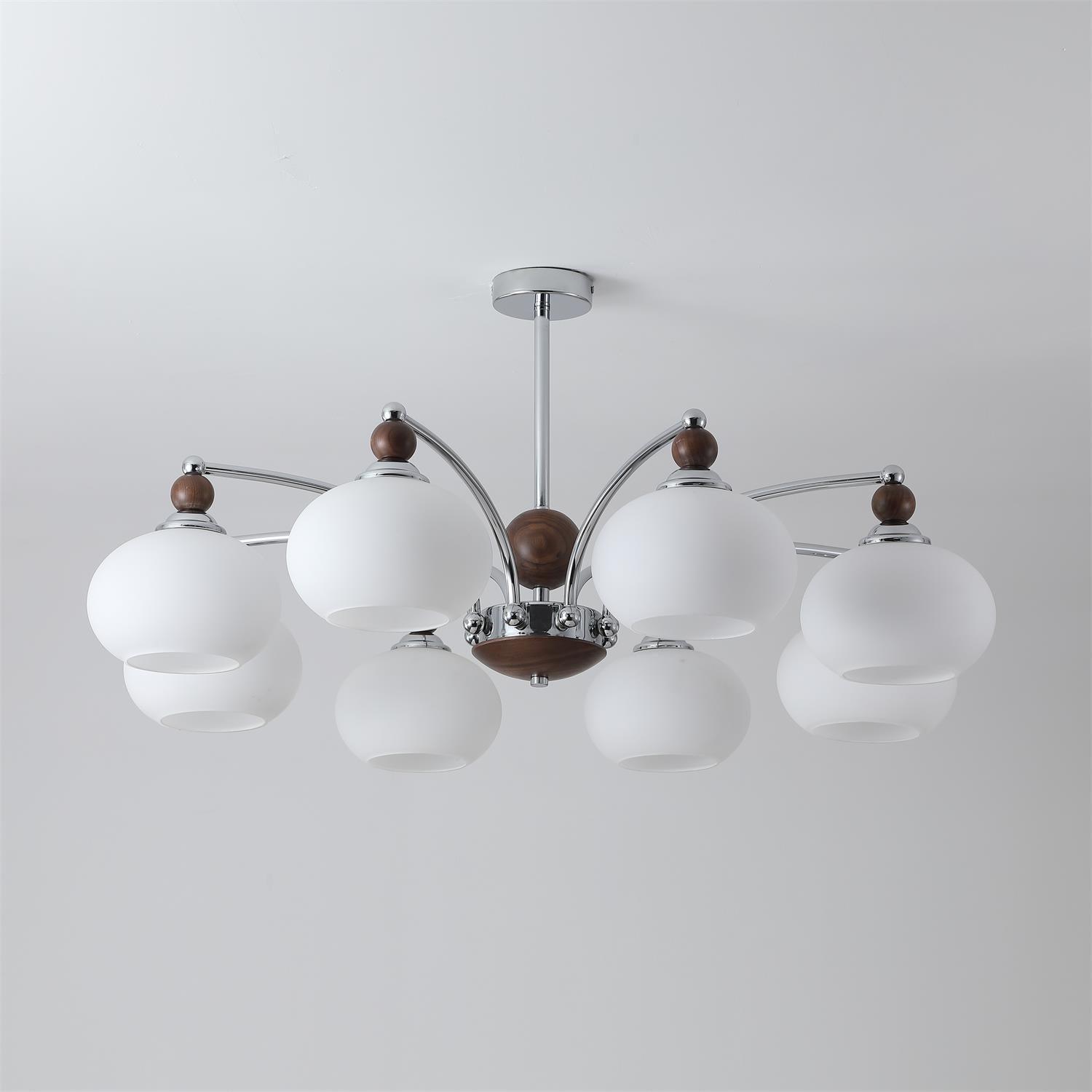 Molvin Chandelier Globe Arm Contemporary-Neutral Decor