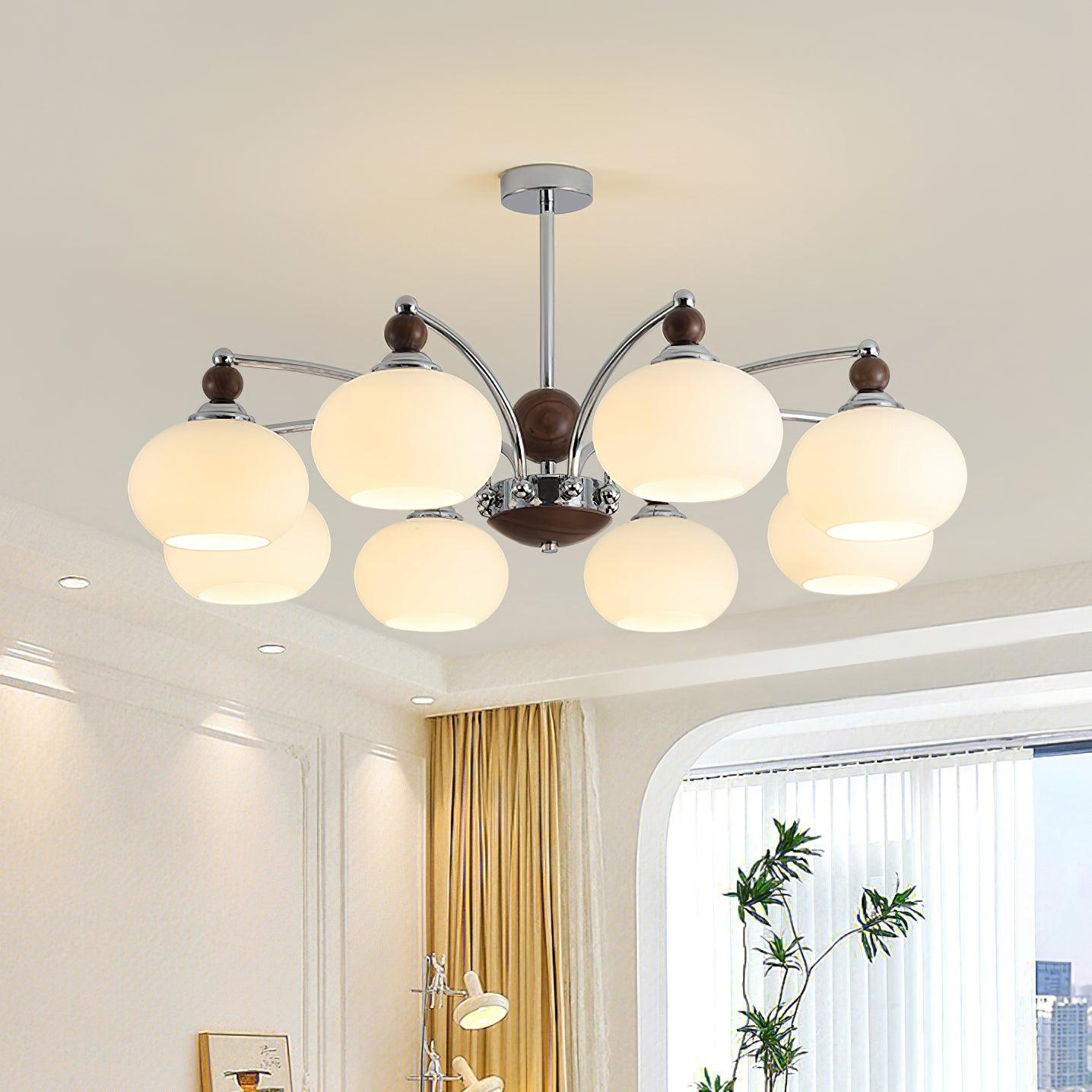 Molvin Chandelier Globe Arm Contemporary-Neutral Decor