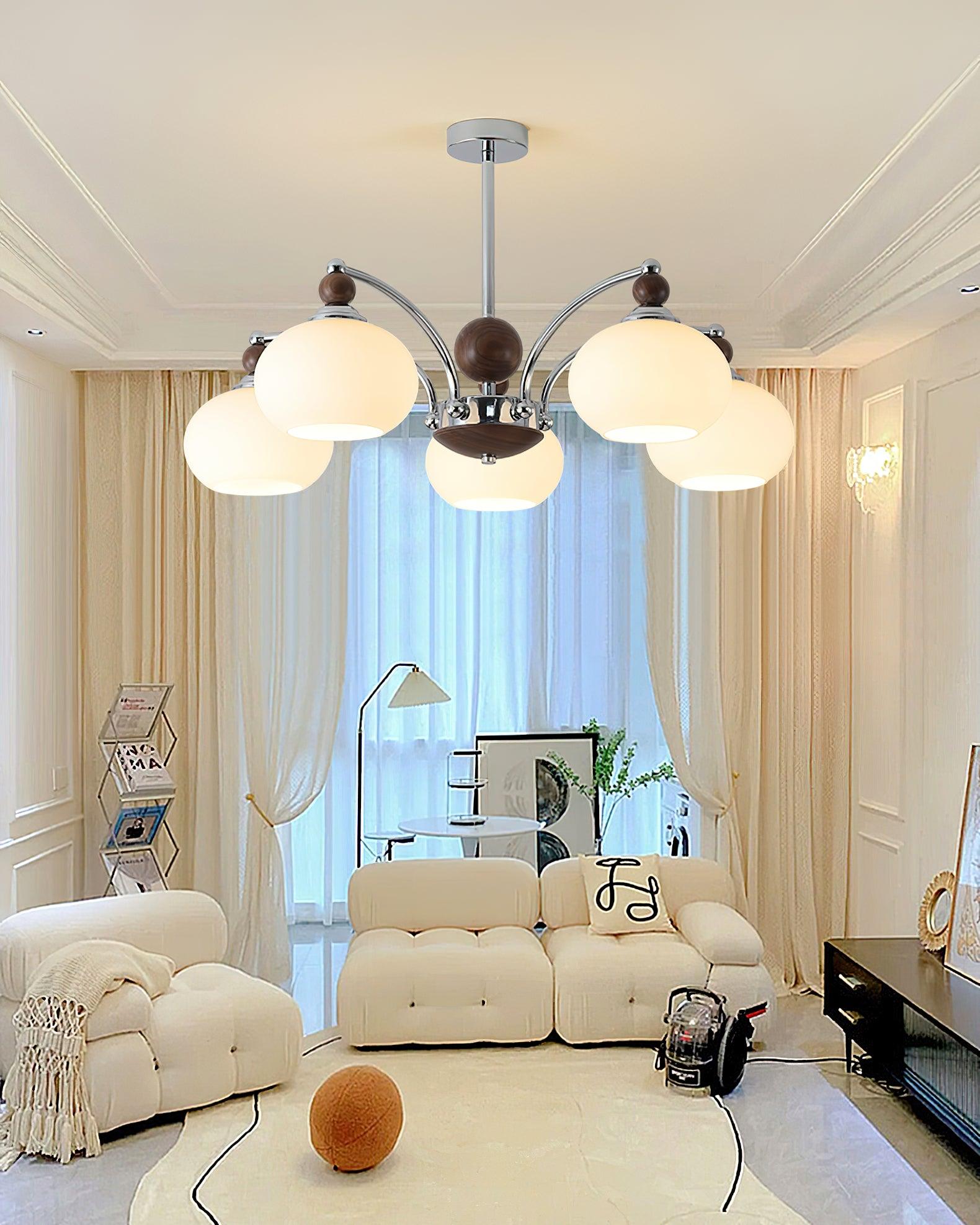 Molvin Chandelier Globe Arm Contemporary-Neutral Decor