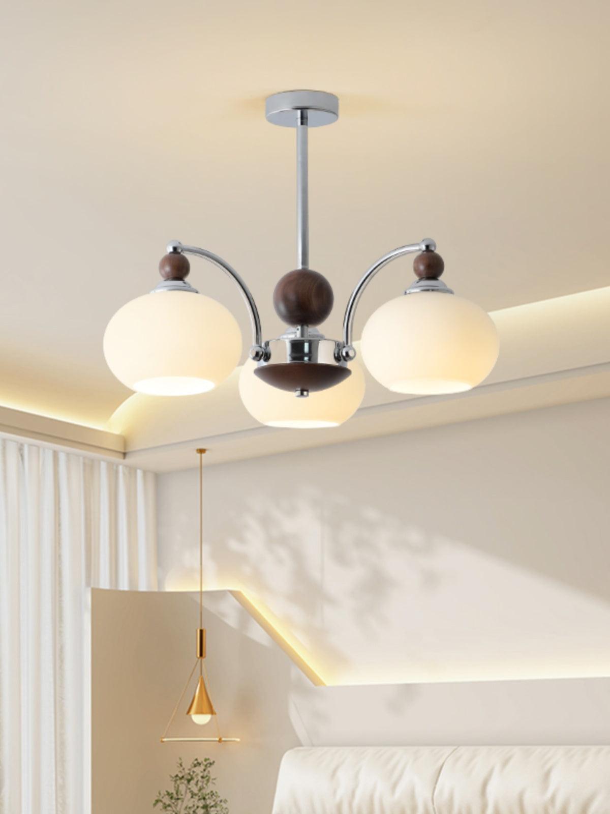Molvin Chandelier Globe Arm Contemporary-Neutral Decor