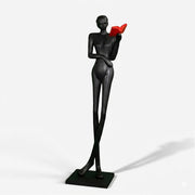 Noir Muse Reading Sculpture-Neutral Decor