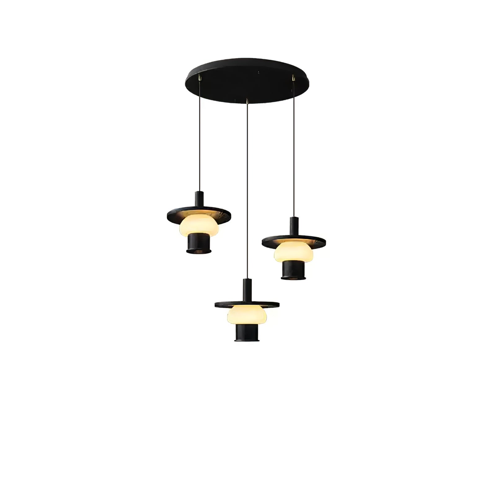 Zephaan Traditional Art Classic Glass Wood Pendant Light-Neutral Decor