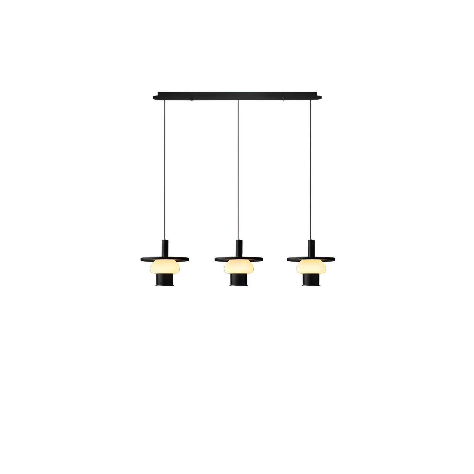 Zephaan Traditional Art Classic Glass Wood Pendant Light-Neutral Decor