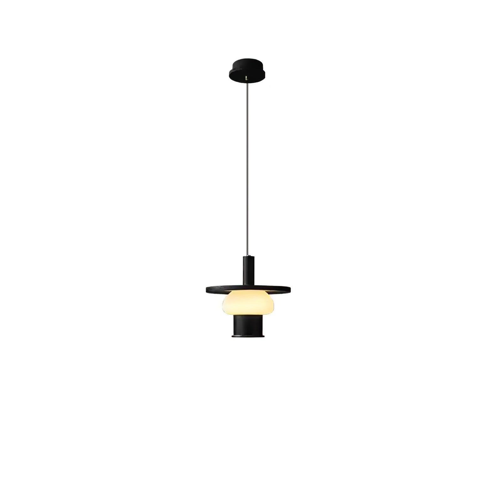 Zephaan Traditional Art Classic Glass Wood Pendant Light-Neutral Decor