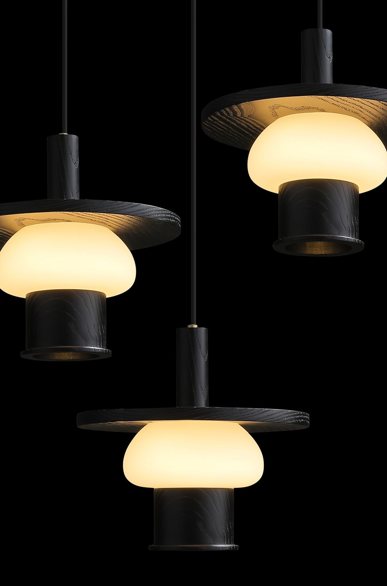 Zephaan Traditional Art Classic Glass Wood Pendant Light-Neutral Decor