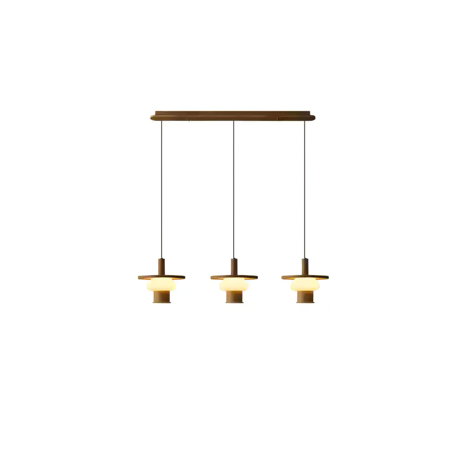 Zephaan Traditional Art Classic Glass Wood Pendant Light-Neutral Decor