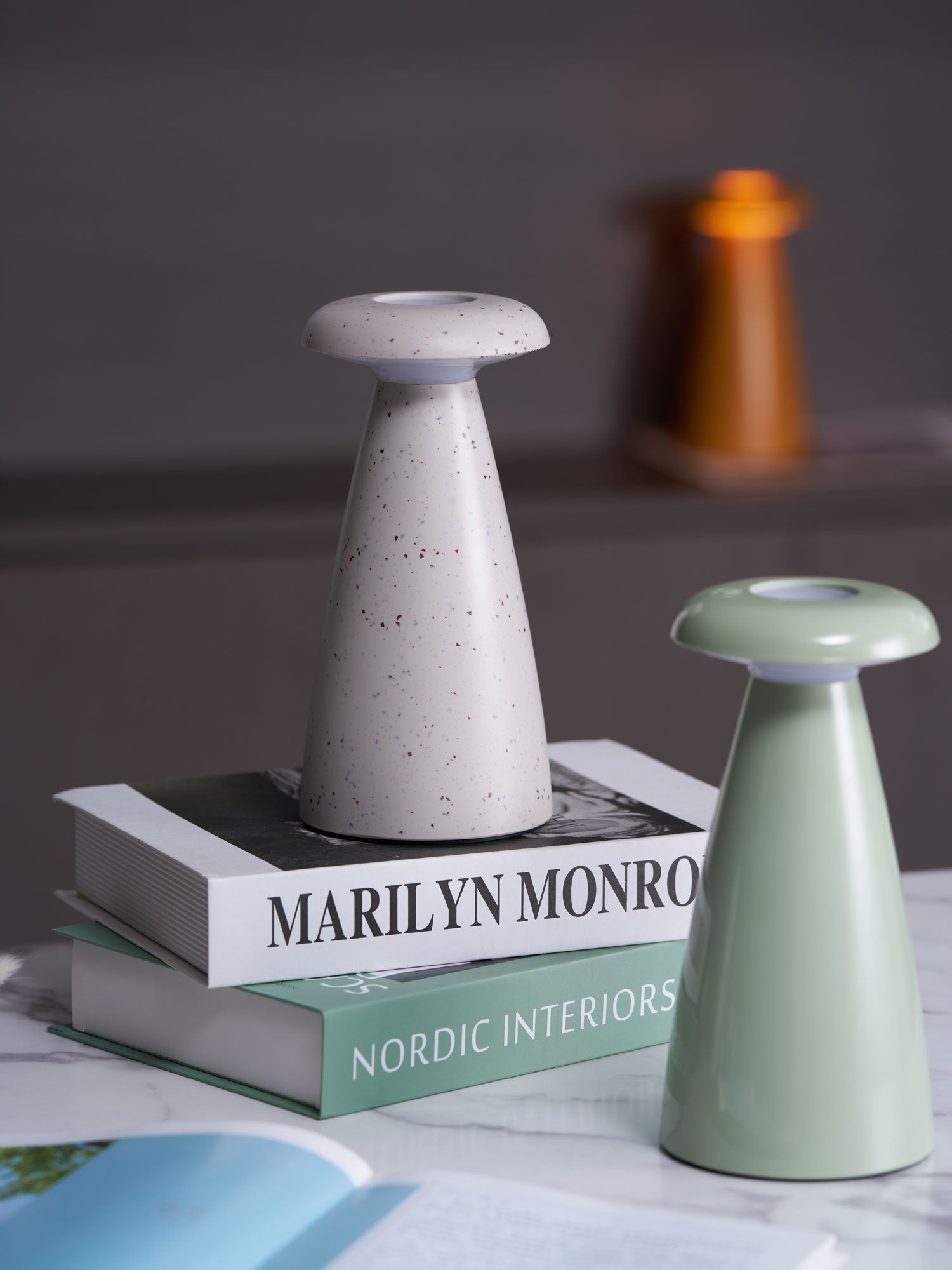 Mushroove Ceramic Minimalist Table Lamp-Neutral Decor
